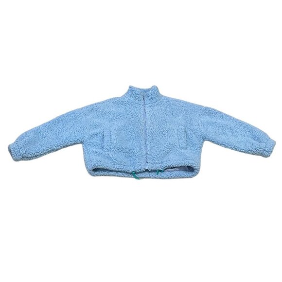 Urban Outfitters Shearling Fleece Full Zip Pockets Blue Size Small S - Picture 4 of 15